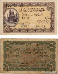 5 Piastres Lot EGYPT  1940 P.163 et P.164a VG