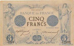 5 Francs NOIR FRANCE  1873 F.01.17 VF+