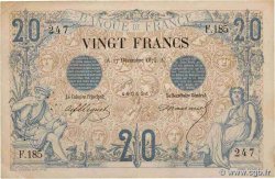 20 Francs NOIR FRANCE  1874 F.09.01 VF-