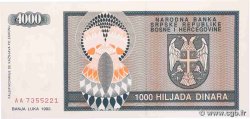 1000 Dinara BOSNIE HERZÉGOVINE  1992 P.137a NEUF