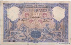 100 Francs BLEU ET ROSE FRANCE  1908 F.21.23 VG