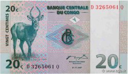 20 Centimes CONGO, DEMOCRATIQUE REPUBLIC  1997 P.083a