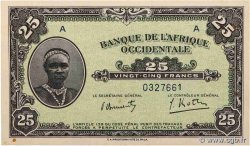 25 Francs FRENCH WEST AFRICA  1942 P.30a