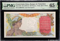 100 Piastres FRENCH INDOCHINA  1947 P.082b UNC-
