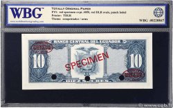 10 Sucres Spécimen ÉQUATEUR  1968 P.114as NEUF