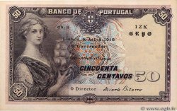 50 Centavos PORTUGAL  1918 P.112b AU