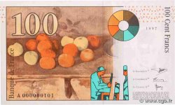 100 Francs CÉZANNE Petit numéro FRANCE  1997 F.74.01A UNC