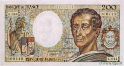 200 Francs MONTESQUIEU Petit numéro FRANCE  1987 F.70.07A44