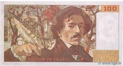100 Francs DELACROIX modifié Fauté FRANCE  1984 F.69.08b UNC-
