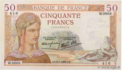 50 Francs CÉRÈS modifié FRANKREICH  1939 F.18.23