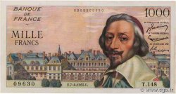 1000 Francs RICHELIEU FRANCE  1955 F.42.12 XF