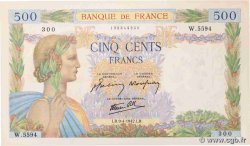 500 Francs LA PAIX FRANCE  1942 F.32.34 AU+