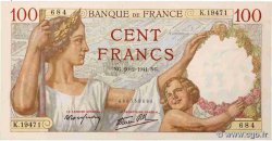 100 Francs SULLY FRANCE  1941 F.26.47