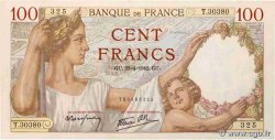 100 Francs SULLY FRANCE  1942 F.26.70