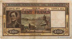 100 Francs - 20 Belgas BELGIEN  1945 P.126