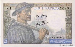 10 Francs MINEUR FRANKREICH  1941 F.08.01