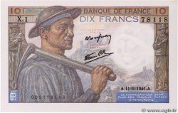 10 Francs MINEUR FRANCE  1941 F.08.01
