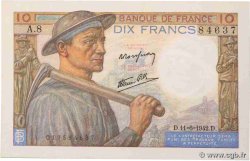 10 Francs MINEUR FRANCE  1942 F.08.03