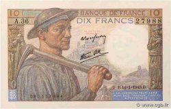 10 Francs MINEUR FRANCE  1943 F.08.07