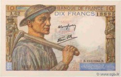 10 Francs MINEUR FRANCE  1944 F.08.10