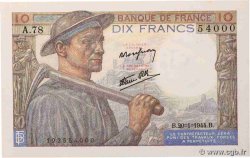 10 Francs MINEUR FRANCE  1944 F.08.11