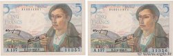 5 Francs BERGER Consécutifs FRANCE  1945 F.05.06 UNC