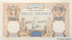 1000 Francs CÉRÈS ET MERCURE type modifié FRANCE  1938 F.38.21
