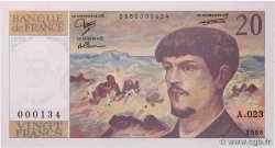 20 Francs DEBUSSY Petit numéro FRANCE  1988 F.66.09A23 UNC-