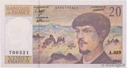 20 Francs DEBUSSY à fil de sécurité FRANCE  1990 F.66bis.01A29 UNC-