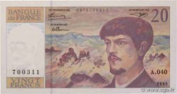 20 Francs DEBUSSY à fil de sécurité FRANCE  1993 F.66bis.04A40 UNC