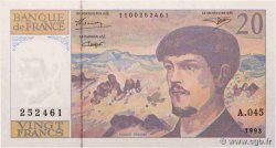 20 Francs DEBUSSY à fil de sécurité FRANCE  1993 F.66bis.05A45