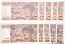 20 Francs DEBUSSY Modifié Lot FRANCE  1997 F.66ter.02A51 à A57, A60 et A61