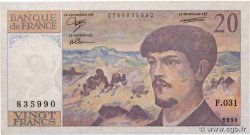 20 Francs DEBUSSY à fil de sécurité FRANCE  1990 F.66bis.01-31 VF