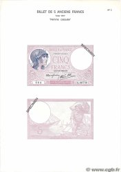 5 Francs FEMME CASQUÉE Planche FRANCE  1975 F.03pl UNC-