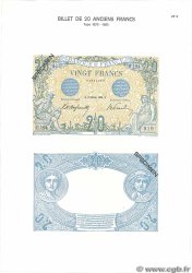 20 Francs BLEU Planche FRANKREICH  1975 F.10pl