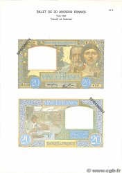 20 Francs TRAVAIL ET SCIENCE Planche FRANKREICH  1975 F.12pl