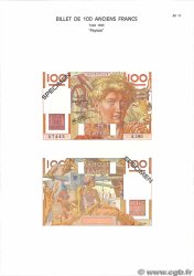 100 Francs JEUNE PAYSAN Planche FRANCE  1975 F.28pl AU