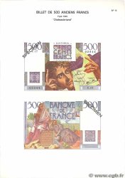 500 Francs CHATEAUBRIAND Planche FRANCE  1975 F.34pl UNC-