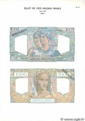 1000 Francs MINERVE ET HERCULE Planche FRANCE  1975 F.41pl AU