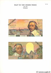 1000 Francs RICHELIEU Planche FRANCE  1975 F.42pl UNC-
