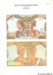 5000 Francs TERRE ET MER Planche FRANCE  1975 F.48pl UNC-