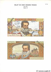 5000 Francs HENRI IV Planche FRANCE  1975 F.49pl UNC-