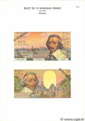 10 Nouveaux Francs RICHELIEU Planche FRANCE  1975 F.57pl UNC-
