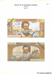50 Nouveaux Francs HENRI IV Planche FRANCE  1975 F.58pl UNC-