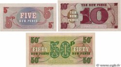 5, 10 et 50 New Pence Lot ANGLETERRE  1972 P.M047, P.M048 et P.M049 NEUF