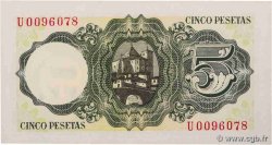 5 Pesetas SPANIEN  1951 P.140a fST