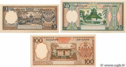 10, 25 et 100 Rupiah Lot INDONESIA  1958 P.056, P.057 et P.059 UNC