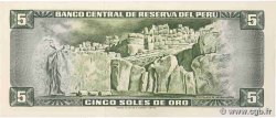 5 Soles de Oro PERU  1972 P.099b AU