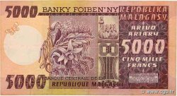5000 Francs - 1000 Ariary MADAGASCAR  1974 P.066 VF