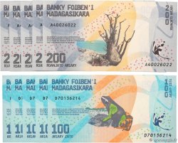 100 et 200 Ariary Lot MADAGASKAR  2017 P.097 et P.098 ST